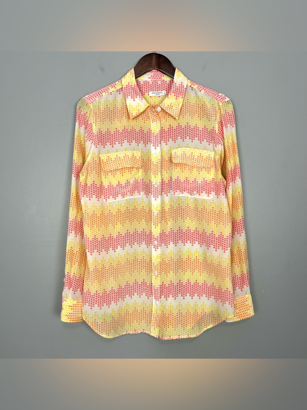 Equipment Slim Signature Silk Shirt Women’s Size L Button Front Lightweight